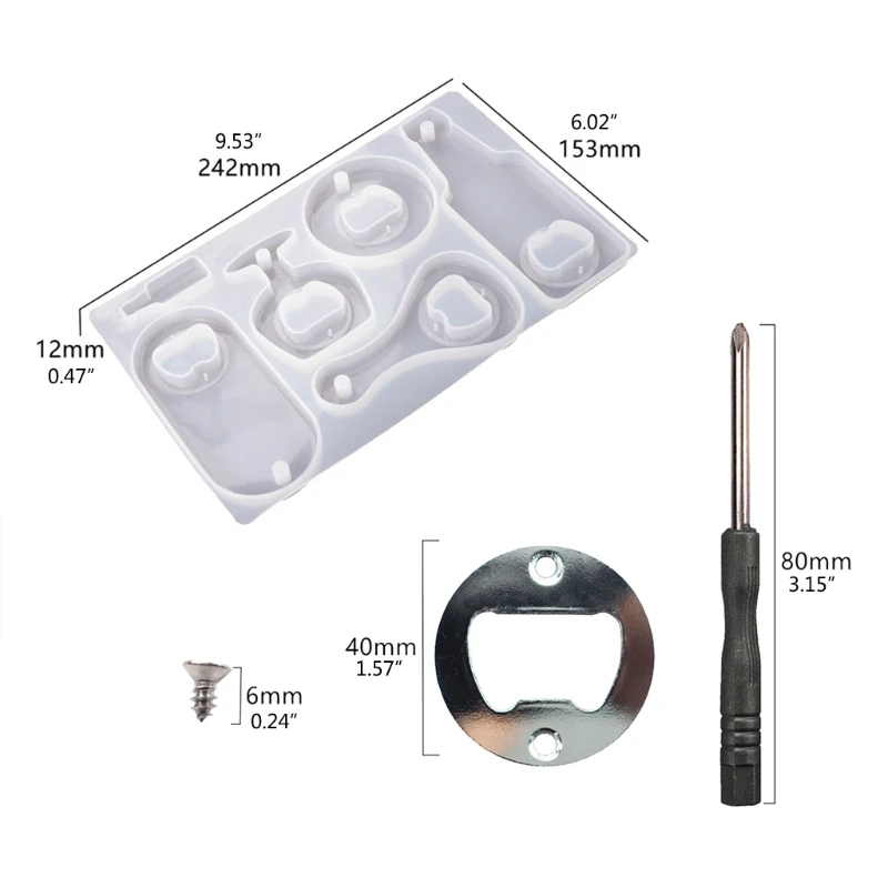 Silicone Resin Mold Bottle Opener Mould Large Beauty Tray Molds for DIY Jewelry Holder Home Decoration M2EA