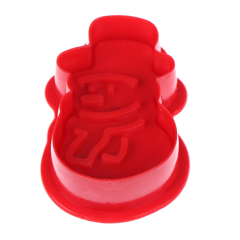 4 Pcs/Set 3D Christmas Cookie Cutters Cookie Stamp Biscuit Mold Cookie Plunger Cutter DIY Baking Mould Gingerbread Home