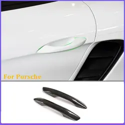 Dry Carbon Fiber Door Handle Cover Trim For Porsche 911 718 Boxster Cayman 2016-2020