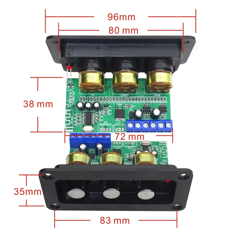 SOTAMIA wzmacniacz Bluetooth 5.0 karta audio 2.0 wzmacniacz dźwięku stereo 2X20W AUX wzmacniacz mocy z pilotem U Disk