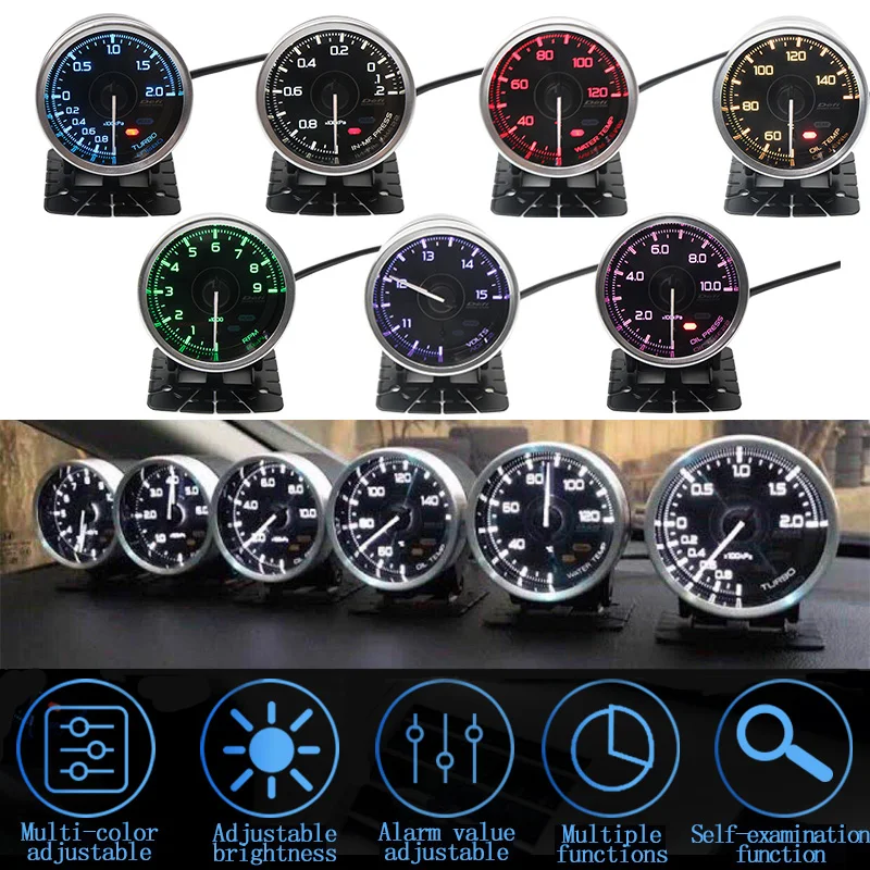 Defi Advance A1 60mm 7-Color 3.0bar Turbine Boost Gauge Water Oil Temp Pressure Voltmeter Tachometer Vacuum Car Mechanical Meter