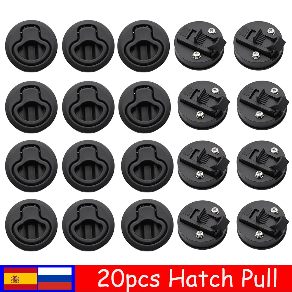 

20pcs Plastic Black Flush Pull Latch Boat Hatch Boat RV Camper Closures Door Deck Lock Steam Deck Yacht Marine Lock Лодки защелк