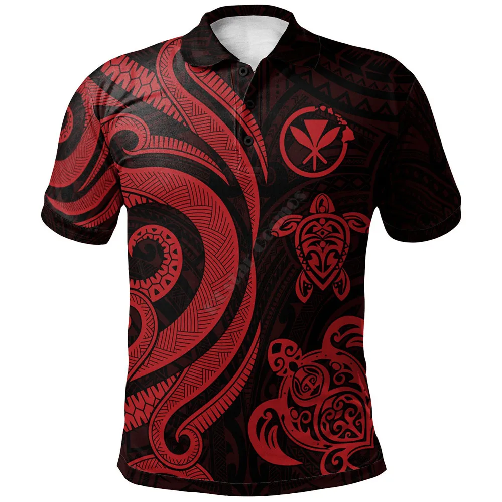 

Hawaii Polo Shirt Red Tentacle Turtle 3D Printed Polo Shirt Men Women Short Sleeve Summer T-shirt