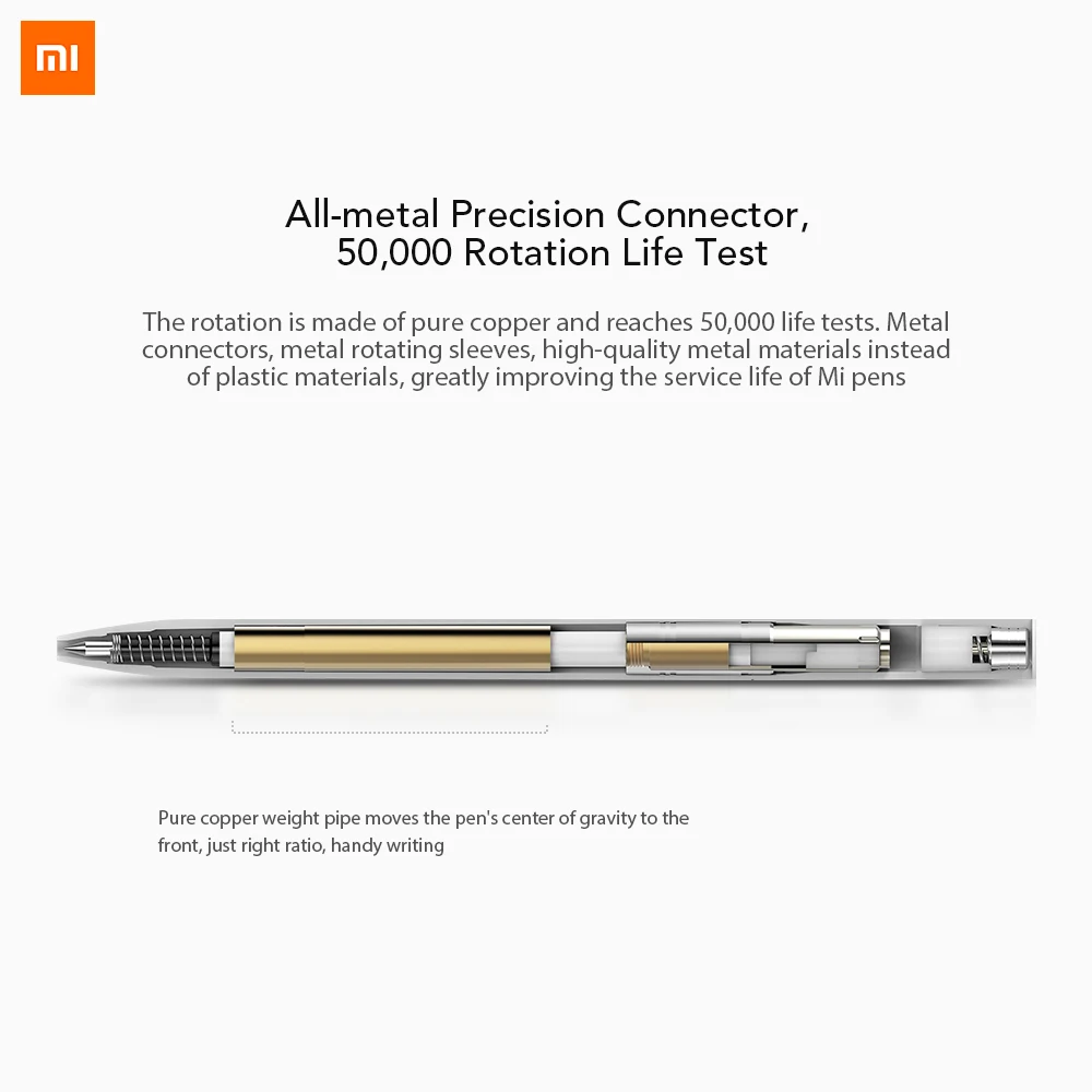 Xiaomi Mijia-bolígrafos con recarga suiza de 0,5mm, Roller, tinta negra, bolígrafo para firmar, para la escuela, 143mm