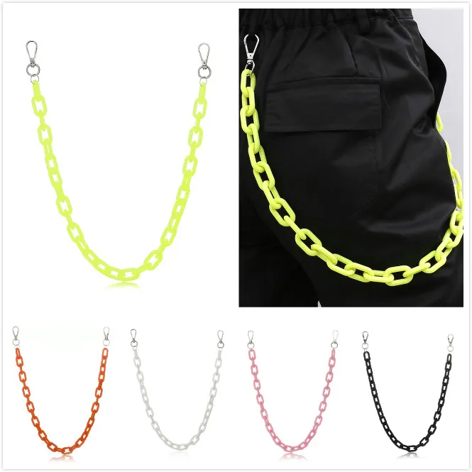 

1PCS Vintage Contrast Candy Color Cool Pants Chain Girl's Waist Chain HipHop Statement Jewelry Nice Gift 5Colors