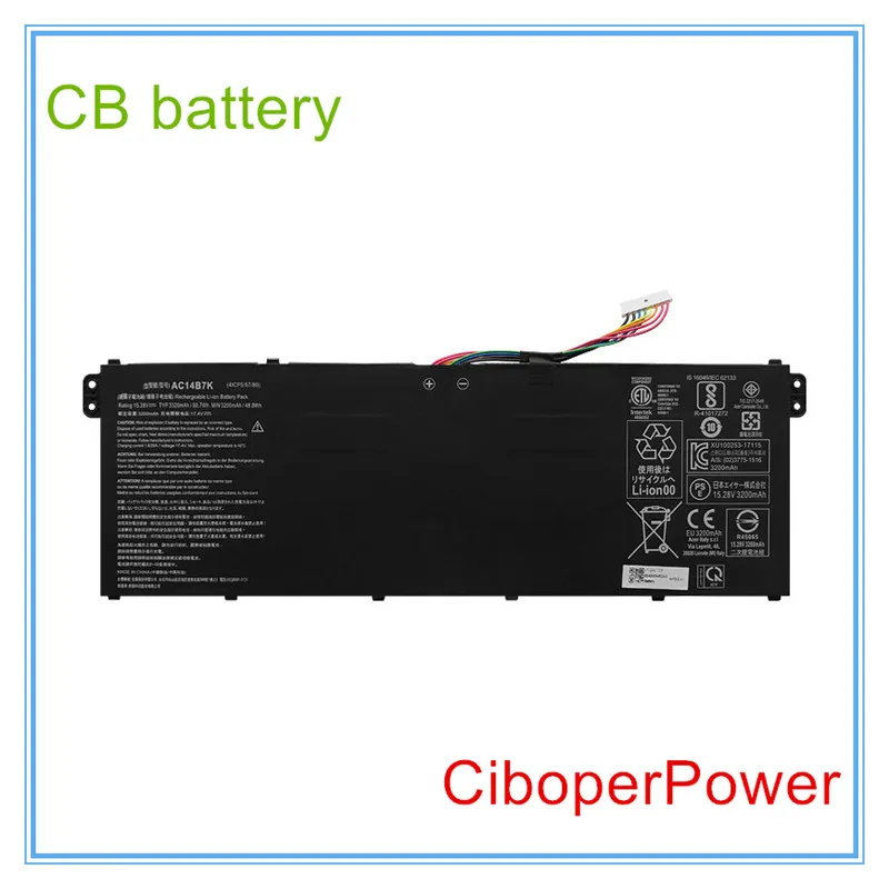 AC14B7K 50.7Wh Battery For 3 SF314-55-55UT SF314 Spin 5 SP515-51GN-84KQ 4ICP5/57/80