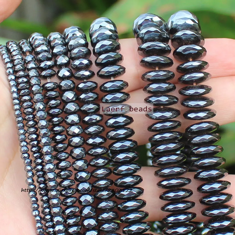 Shining!Natural Hematite Faceted Rondelle2x3-3x12mmLoose beads,For DIY Jewelry Making !We provide mixed wholesale for all items!