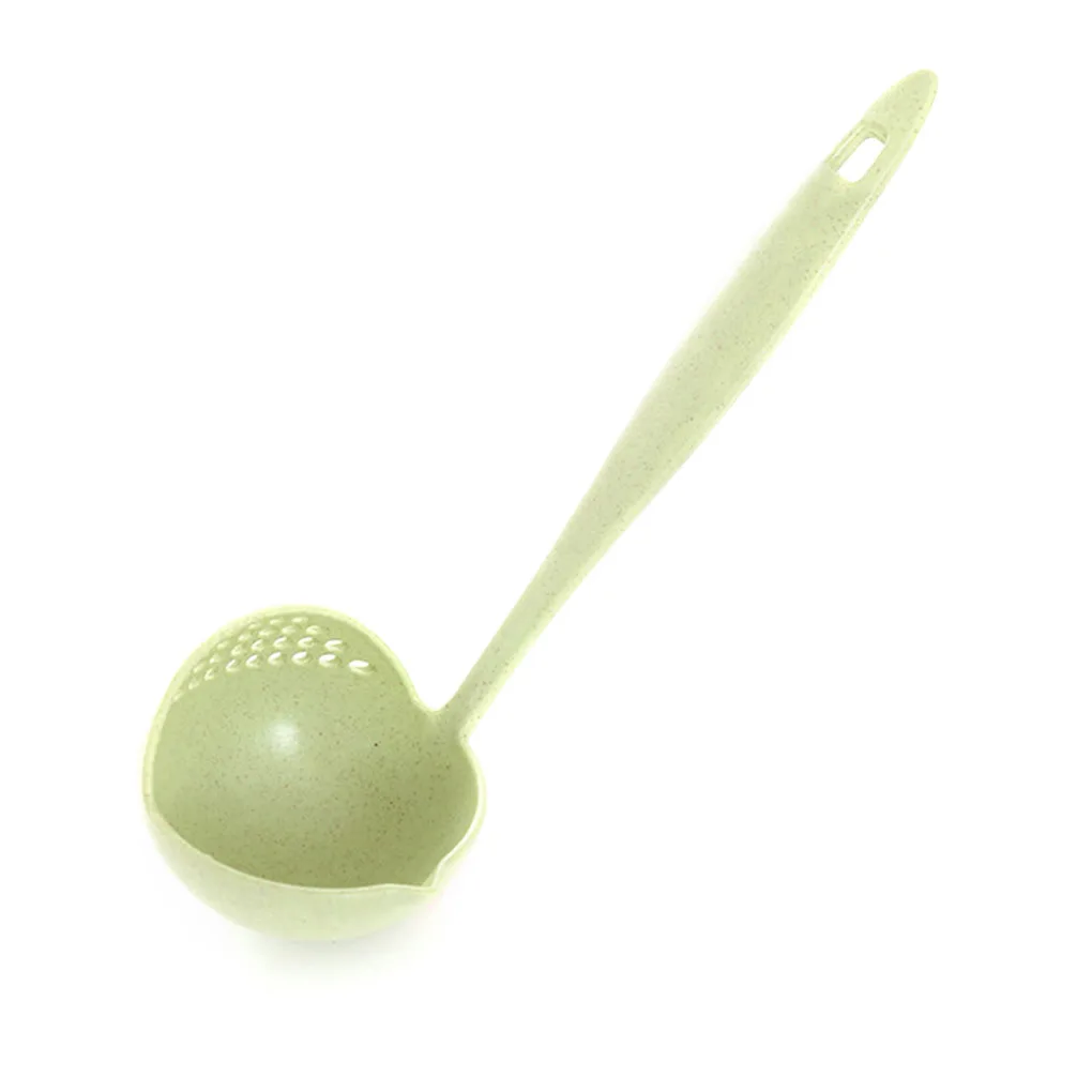 FenKicyen New Soup Spoon Long Handle Kitchen Strainer Solid Color Cooking Colander Kitchen Scoop Plastic Tableware Colander Hot