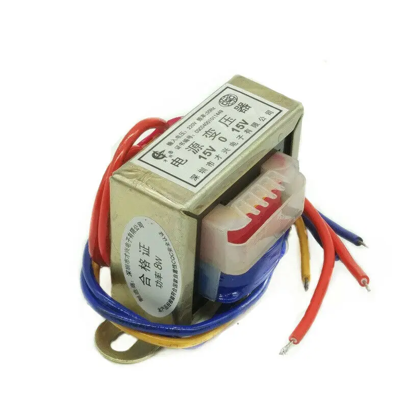 AC 6V 9V 12V 15V 18V 24V Output Voltage 8W EI Copper Core Input 220V 50Hz~60Hz Single/Dual Voltage Copper EI48 Power Transformer