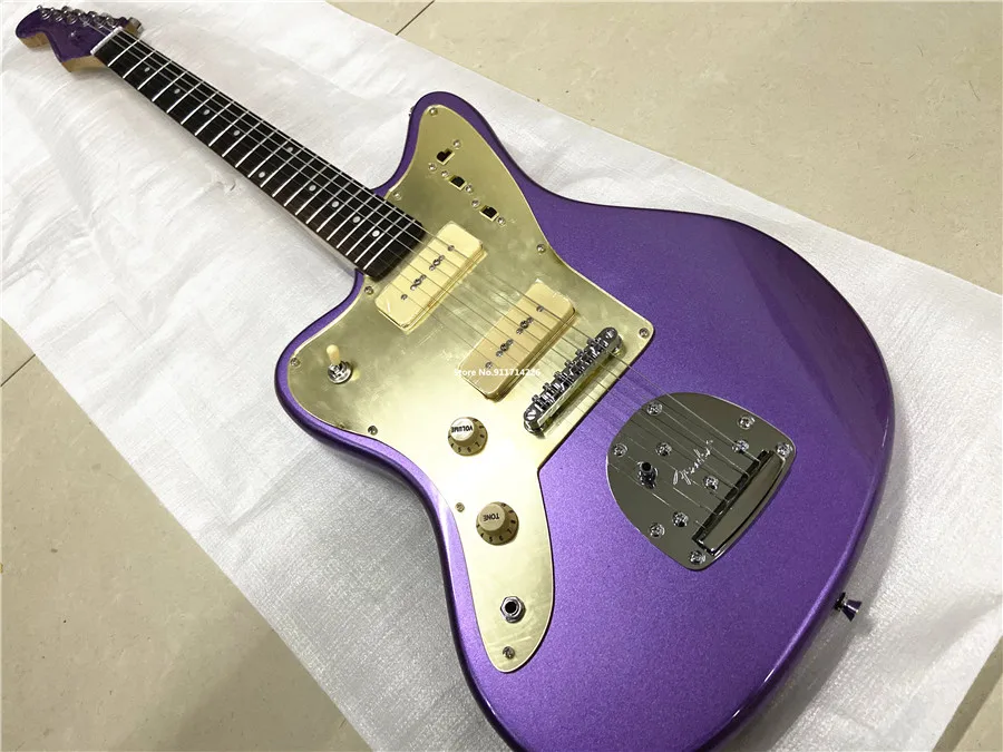 Customized version of the left hand metal purple jazz electric guitar can be customized free shipping