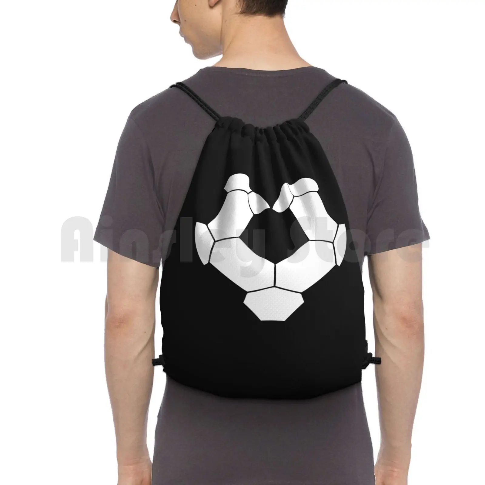 I Love Soccer Sports Athlete Gift Idea Backpack Drawstring Bags Gym Bag Waterproof Soccer I Love Soccer Soccer Mentor