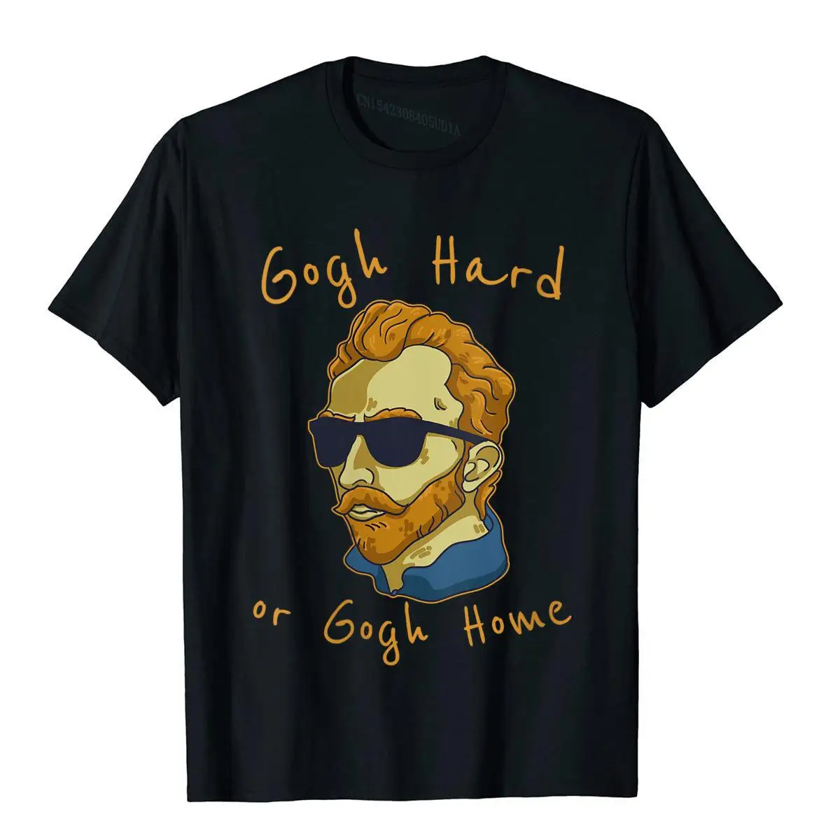 Womens Vincent Van Gogh Hard Or Go Home Artist Humor Pun Crewneck T-Shirt Normal T Shirt Funny Cotton Mens Tops Tees Fitness