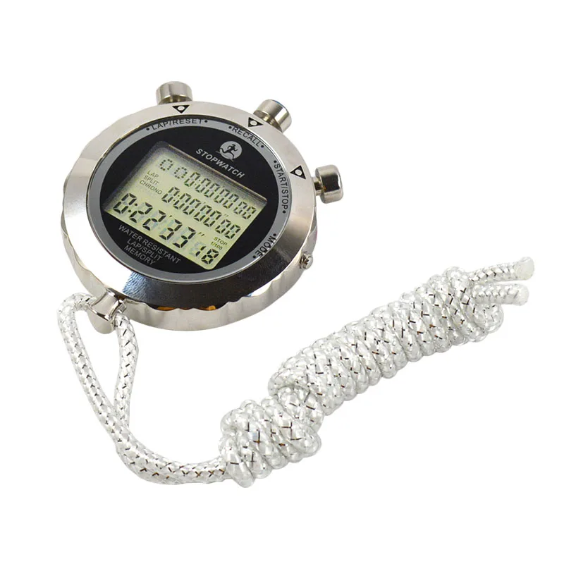 Cronometro digitale impermeabile in metallo 1/1000 secondi Display LCD portatile cronografo outdoor Timer Counter orologio sportivo Relogio