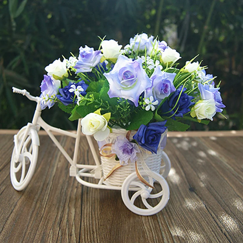 Rattan trolley flower basket room decoration woven tricycle shooting props bicycle decoration crafts pendulum jewelry Home Decor