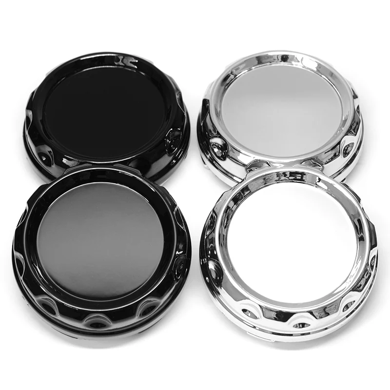 4Pcs 60mm Black Silver Chrome ABS Auto Car Wheel Center Hub Caps Cover Hubcap Automobile Rim Hub Dust-proof Decoration Badge