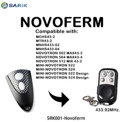 NOVOFERM NOVOTRON 312, NOVOFERM MCHS43-2 transmitter garage door remote control rolling code 433.92