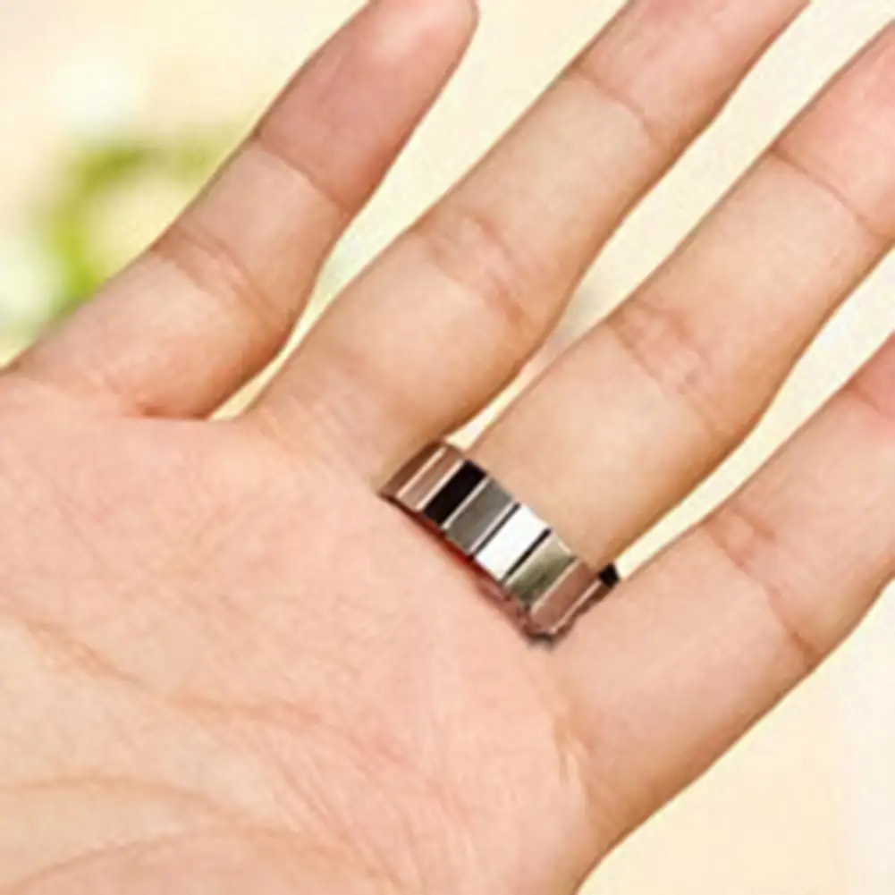 Finger Ring Watch Shape Stretchy Unisex Pointer Round Dial Quartz Watch Ring for Cocktail Party