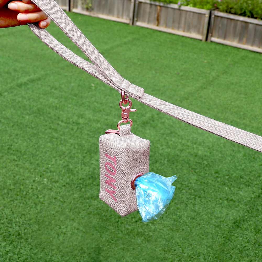 Personalized Dog Poop Waste Bag Holder Portable Pet Garbage Bag Outdoor Dog Pick Up Poop Bags Dispenser Pet Cleaning Supplies