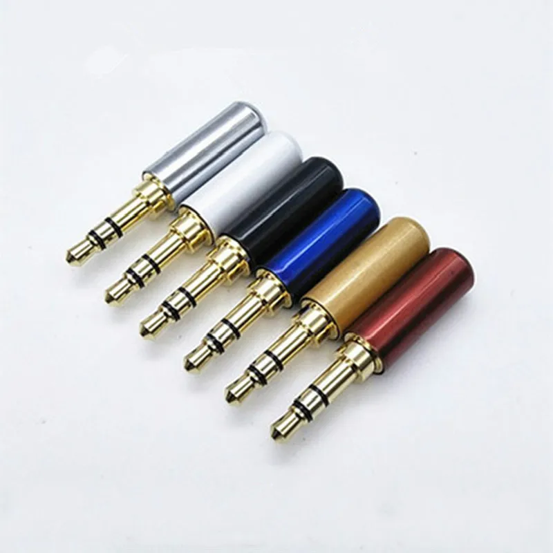 5Pcs Mini 3.5mm 3 Poles Male Plug Aluminum Shell Stereo 3 Pin 3.5mm Plug Wire Connector For Earphone plug