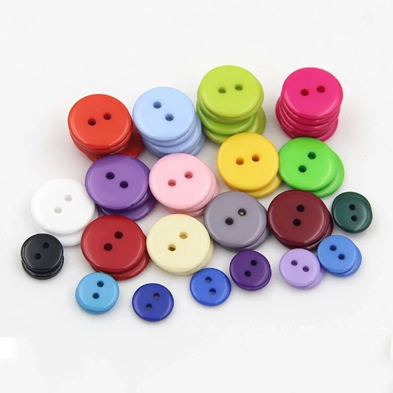 50/100PCS Garment Accessories 6/9/11/15/18/20/23mm Round Plastic Button 2 holes Craft Sewing Children\'s Garment Sewing Notions