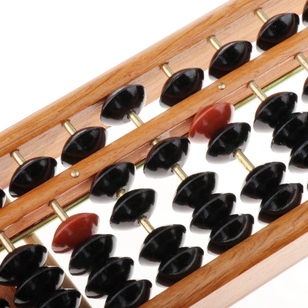 New Professional 17 Column Math Abacus Vintage Functional Art Abacus Wooden/Plastic Frame Beads Soroban Calculator with Reset