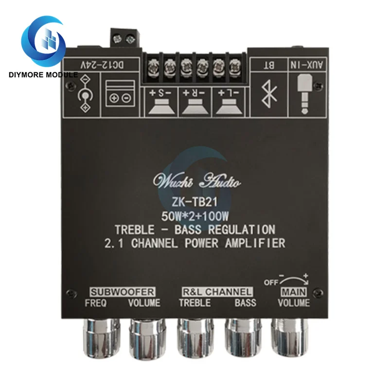 DC15-36V ZK-HT21/ZK-TB21 2.1 Channel 160WX2+220W TDA7498E Bluetooth Digital Power Amplifier Module High and Low Tone Subwoofer