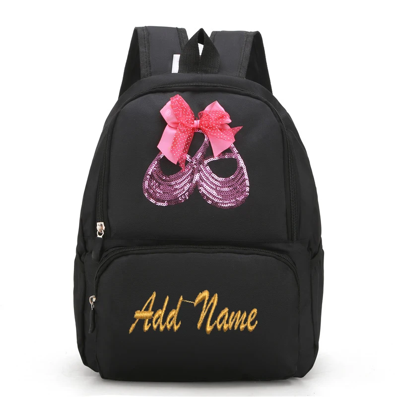 Ransel Tari Balerina Monogram Bordir Tas Tari Pribadi untuk Anak Perempuan Kecil Ransel Balet Bordir Tas Olahraga