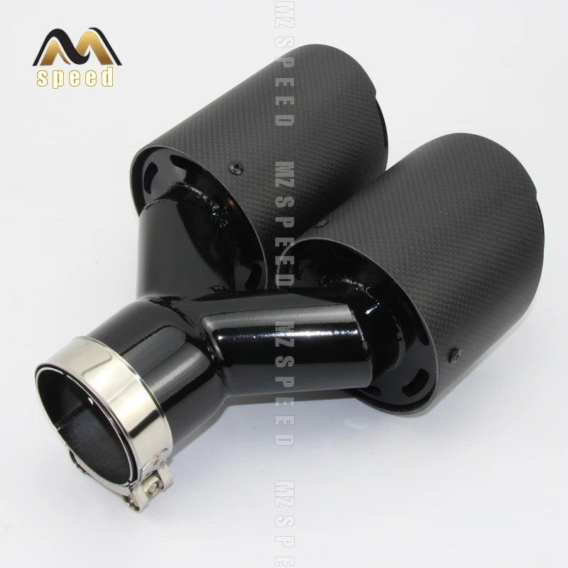 

Car styling Modified exhaust pipe muffler tail throat 304 stainless steel and carbon fiber double outlet tail pipe