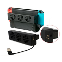 Adjustable Speed Temperature Control Station 3-Fan Dock Mount Console Cooler With Heat Exhaust Ventilation For Nintendo Switch