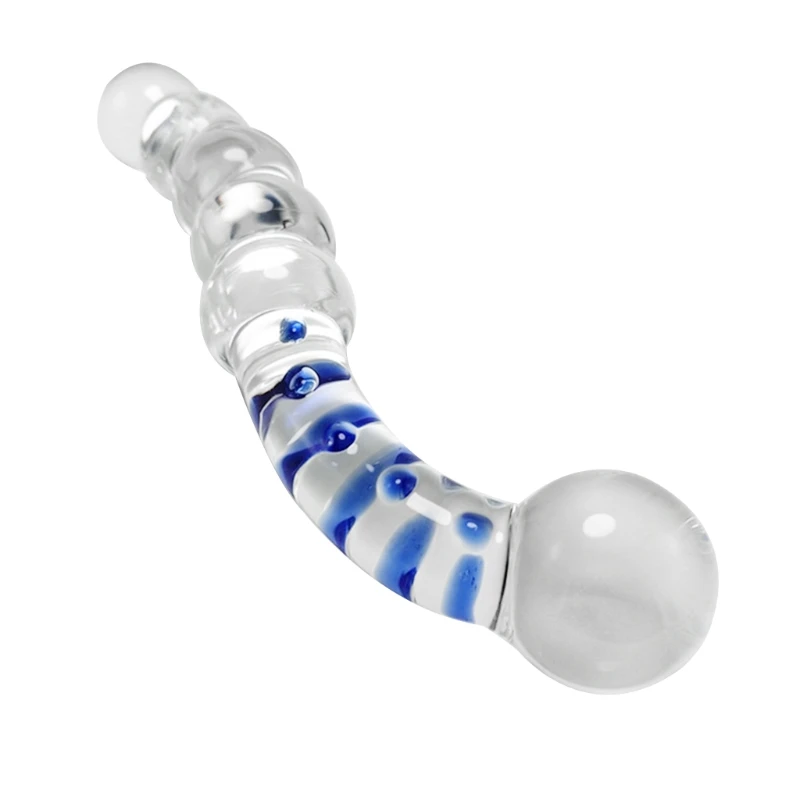 Crystal Glass Vagina Massager Dual Head Huge Dildo Anal Ass Plug Gspot Stimulation Sex Toy for Couples Masturbator