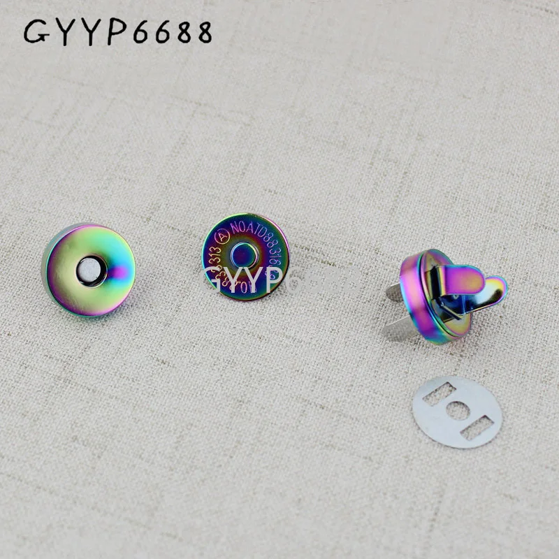 

10-30-100pcs 18X4mm Rainbow hung plating dish shape magnetic snap button clasp fastener for handbag purse wallet closure