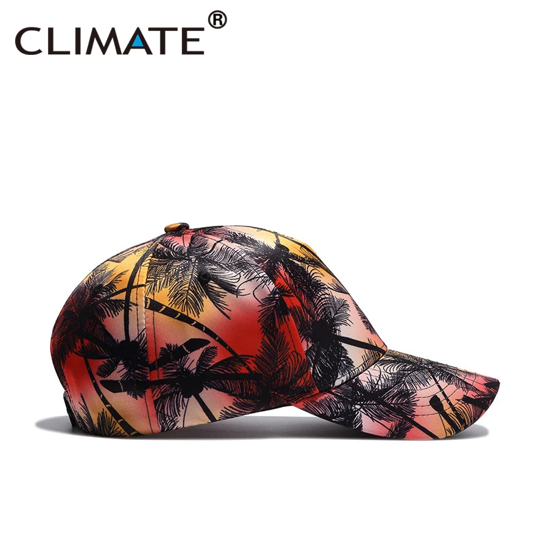 CLIMATE New Coconut Seaside Cap Beach Snapback Vacation Cap Rapper Hat 3D Printing Street Dancer Caps Hip Hop Dance Cap Hat Men