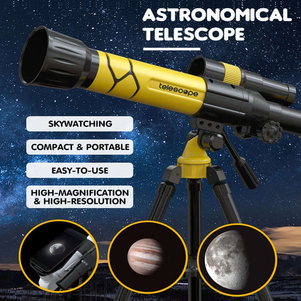 Toy Astronomical Telescope For Children Astronomy Kids Space Zoom Educational Toys Monocular Outdoor Travel Birthday Gifts