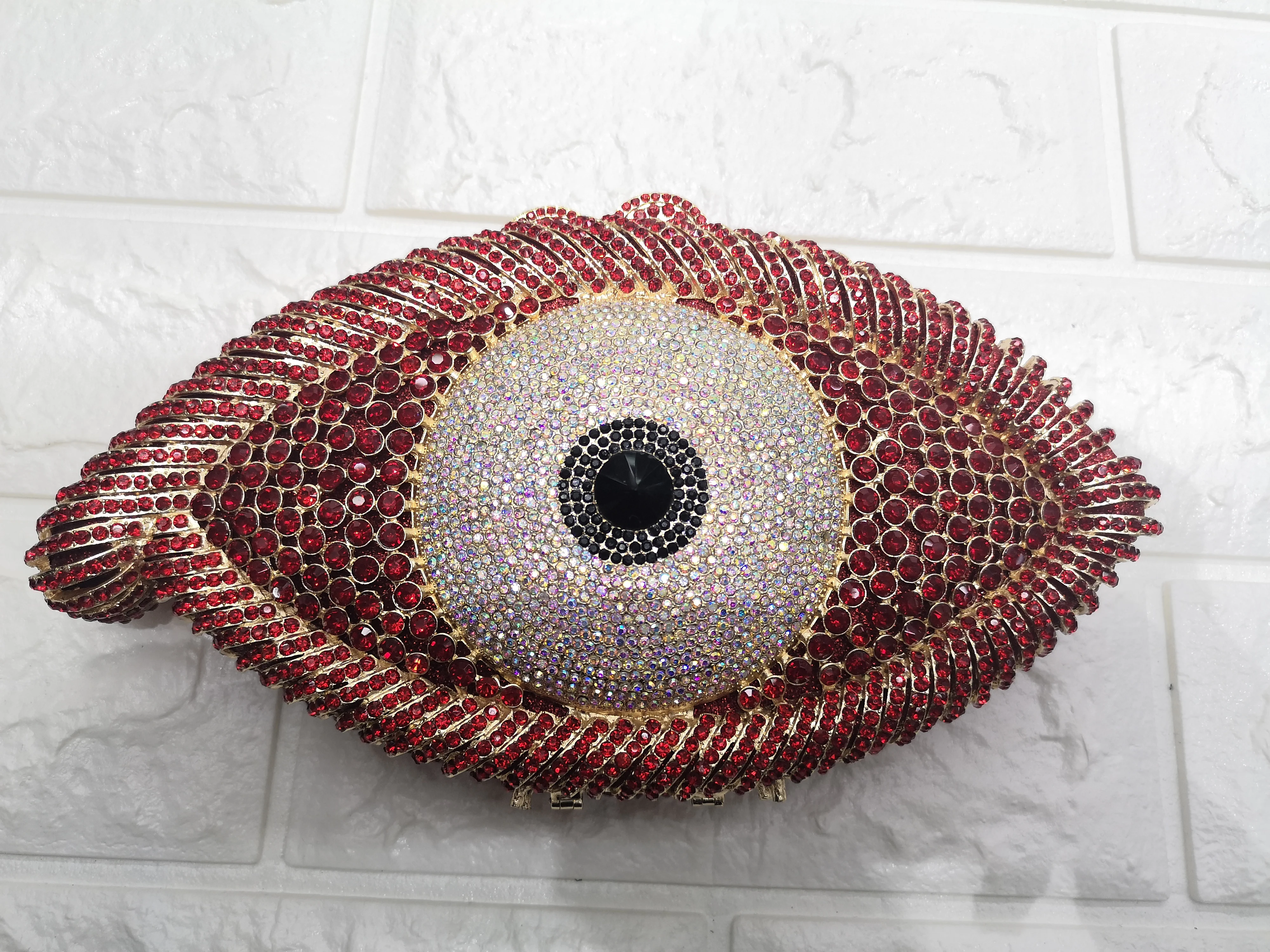 Newest Animail Designer Evil Eye Crystal Purse Women Evening Bag Gold Silver Red Party Clutch Bag Lady banquet pochette