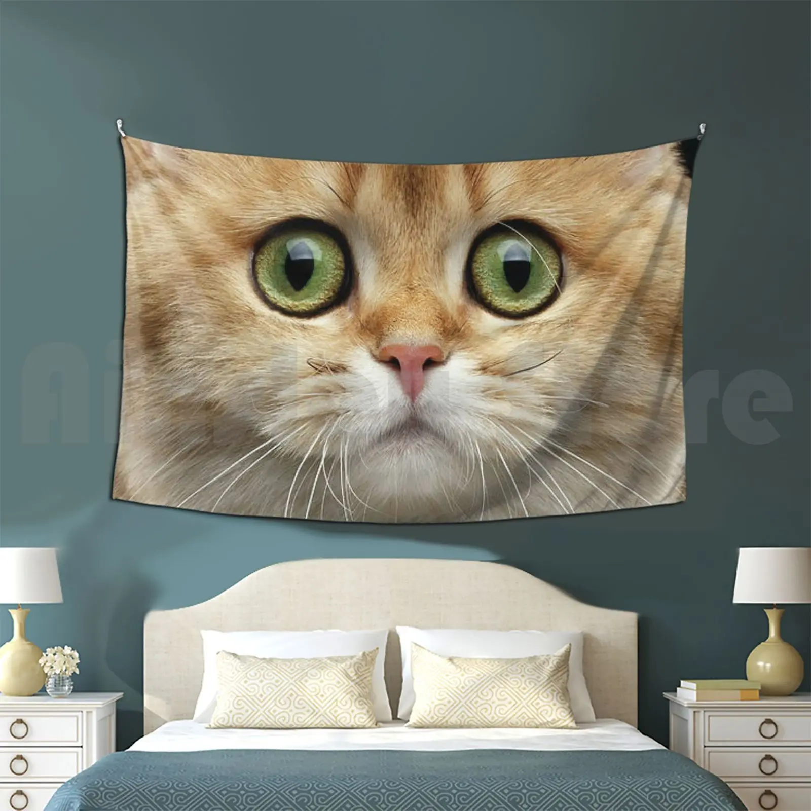 Cute Cat Face Tapestry Living Room Bedroom Cat Kitten Kitty Kitty Animal Cat Lover Cool Trendy Funny Funny