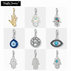 Turkish Eye Charm Hand of Fatima Lucky Pendant,2020 Good Jewelry For Men Women Classic Gift In 925 Sterling Silver Fit Bracelet