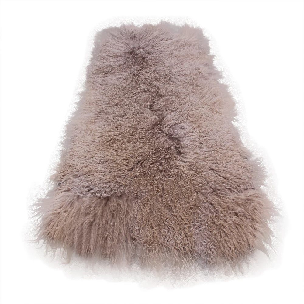 

Wholesale Tibetan sheep fur rug Long Hair natural Mongolian Lamb Curly Sheep Fur Plate