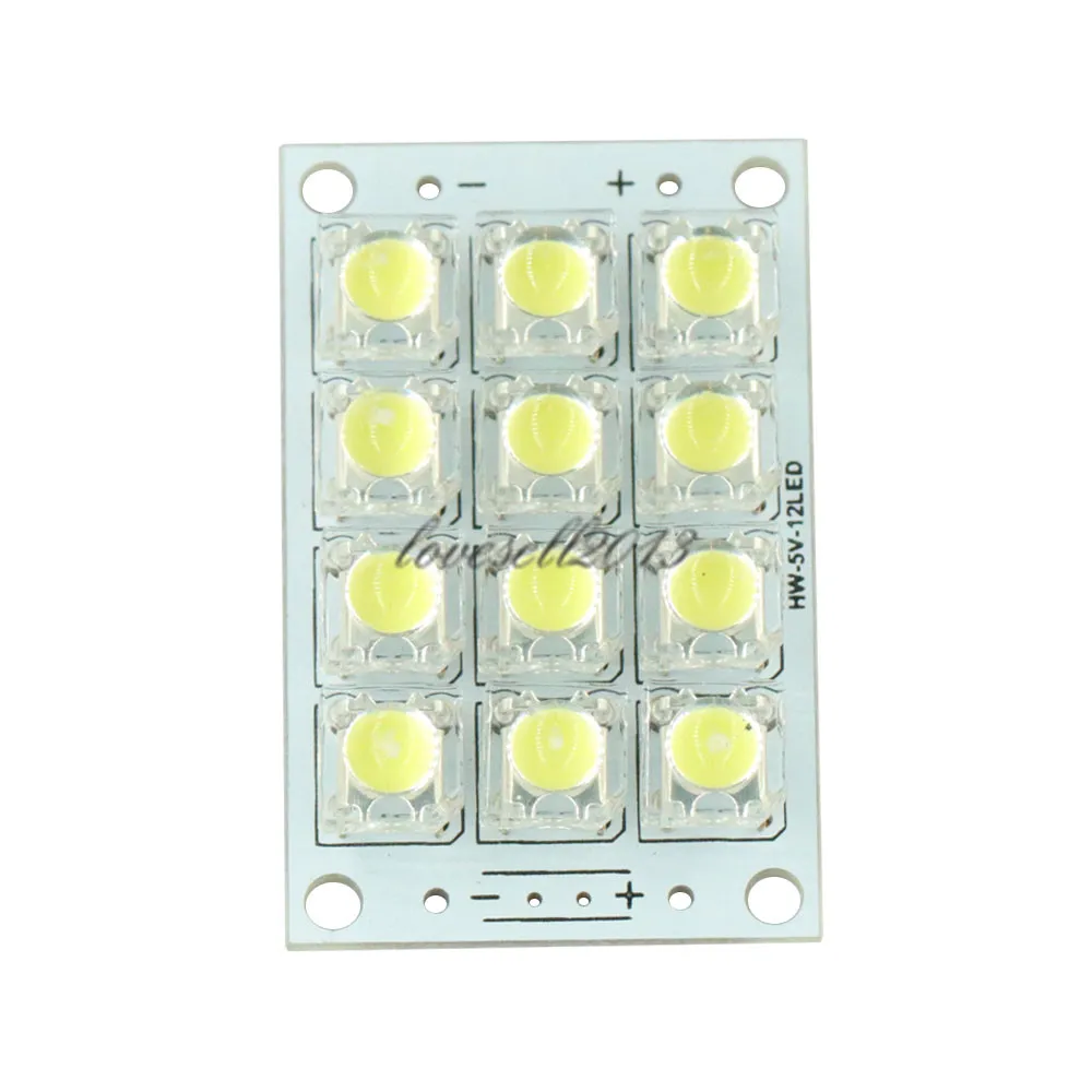 DC 3V-5V 12 LED Super Bright White LED Piranha Board Night LED Lights Lamp Module Board Diy Kit