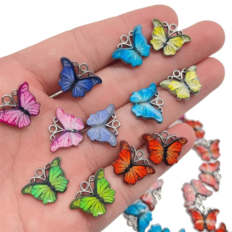 

Kpop 20Pcs Colorful Butterfly Charms Cute Enamel Pendant For Necklace Bracelet DIY Jewelry Making Accessories Findings Wholesale