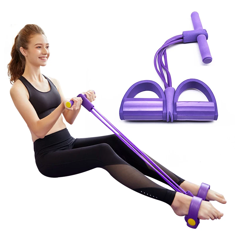 

Fitness Gum 4 Tube Pedal Resistance Bands Latex Pedal Exerciser Gym Sit-up Pull Rope Expander Bands Yoga equipment Workout Rope