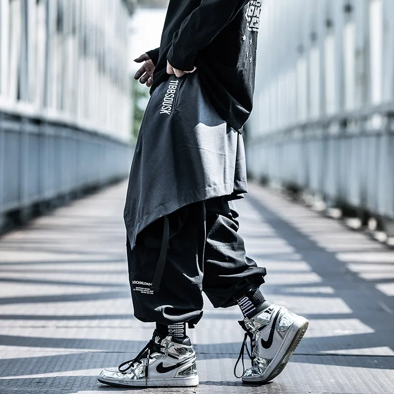 Techwear Hip Hop Men Women Harem Skirts Shorts Harajuku Skateboard Streetwear Black Pleated Apron Gothic Joggers Trousers Pants