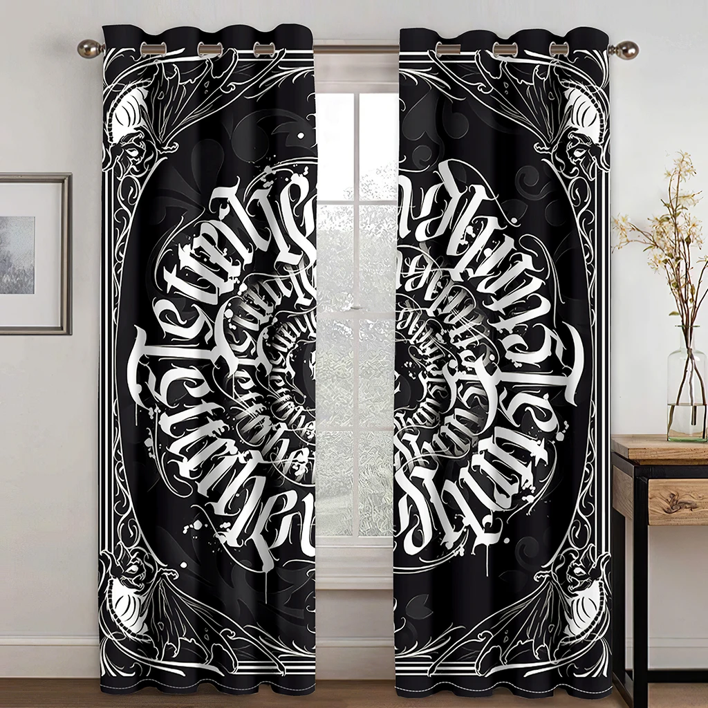 Boho Blackout Curtain Backdrop/Kitchen Curtain Living Room Bedroom Window Curtain Bohemian Drapes Decor(2Panels) Cortinas カーテン