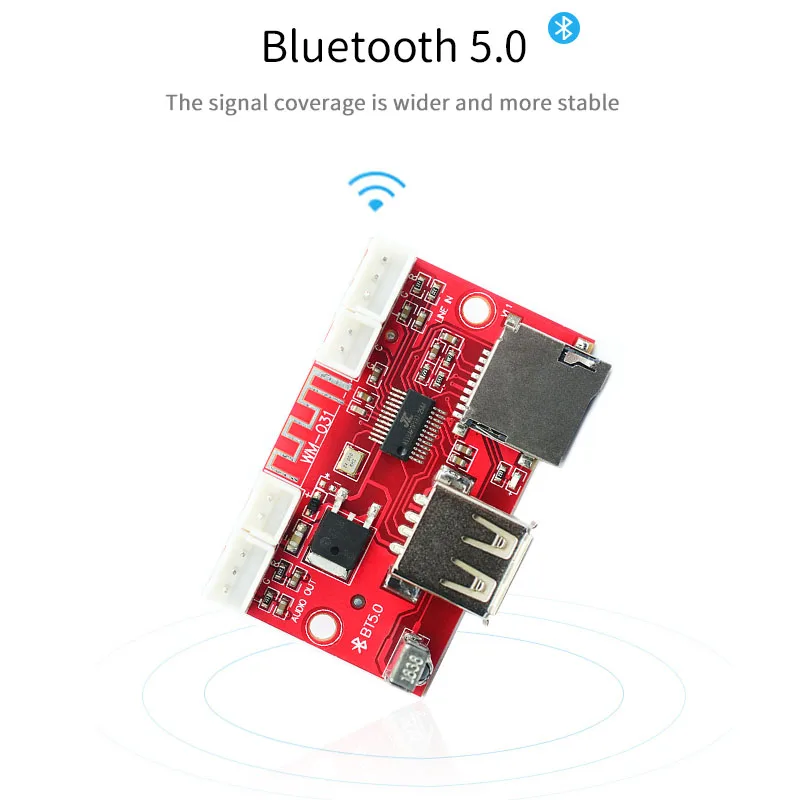UNISIAN Bluetooth 5.0 decoder Board USB u-disk tf card Aux Signal input Support MP3  WMA WAV FLAC APE remote control DAC Decoder