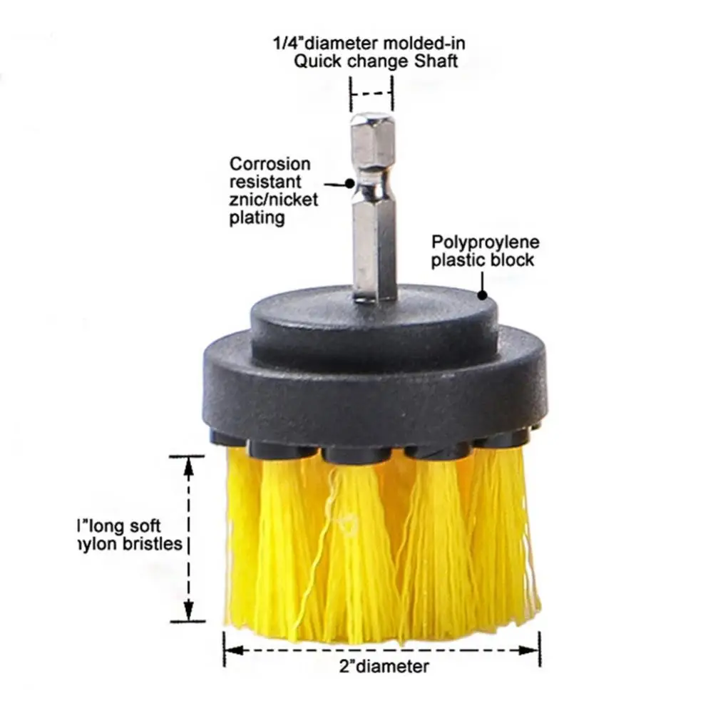 75%  Dropshipping!!2 inch Plastic Furniture Car Interiors Cleaning Dust Remover Power Drill Brush