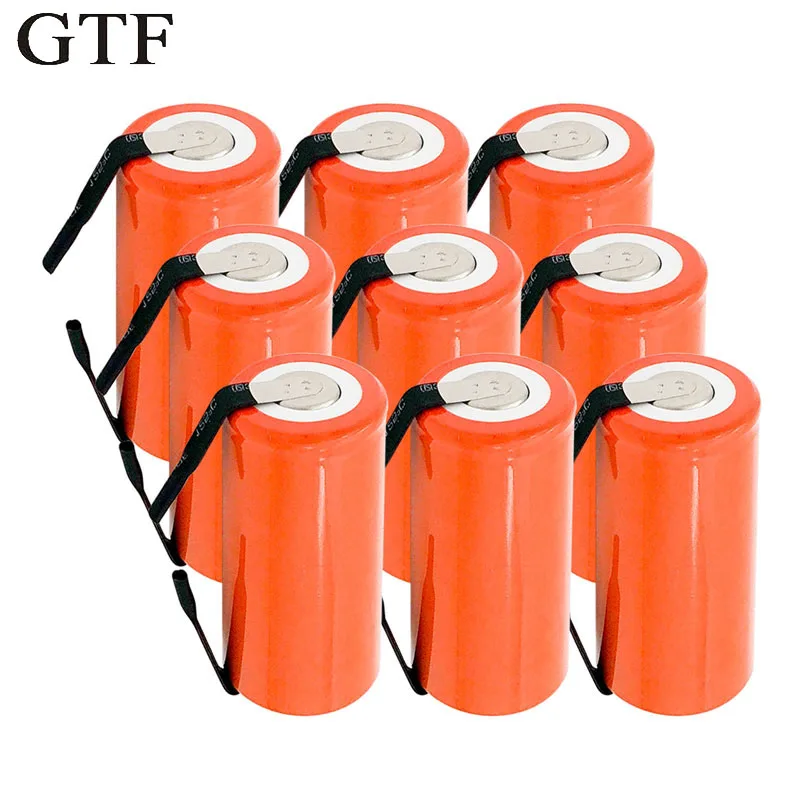 1.2V SC Ni-CD battery 2800Mah rechargeable batteria replacement Cells with tab an Extension Cord Processed