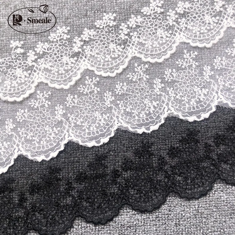 Embroidered Lace Fabric, Ivory Cotton Wire, DIY Handmade Lace Materials, Clothing Accessories, Width 11cm,