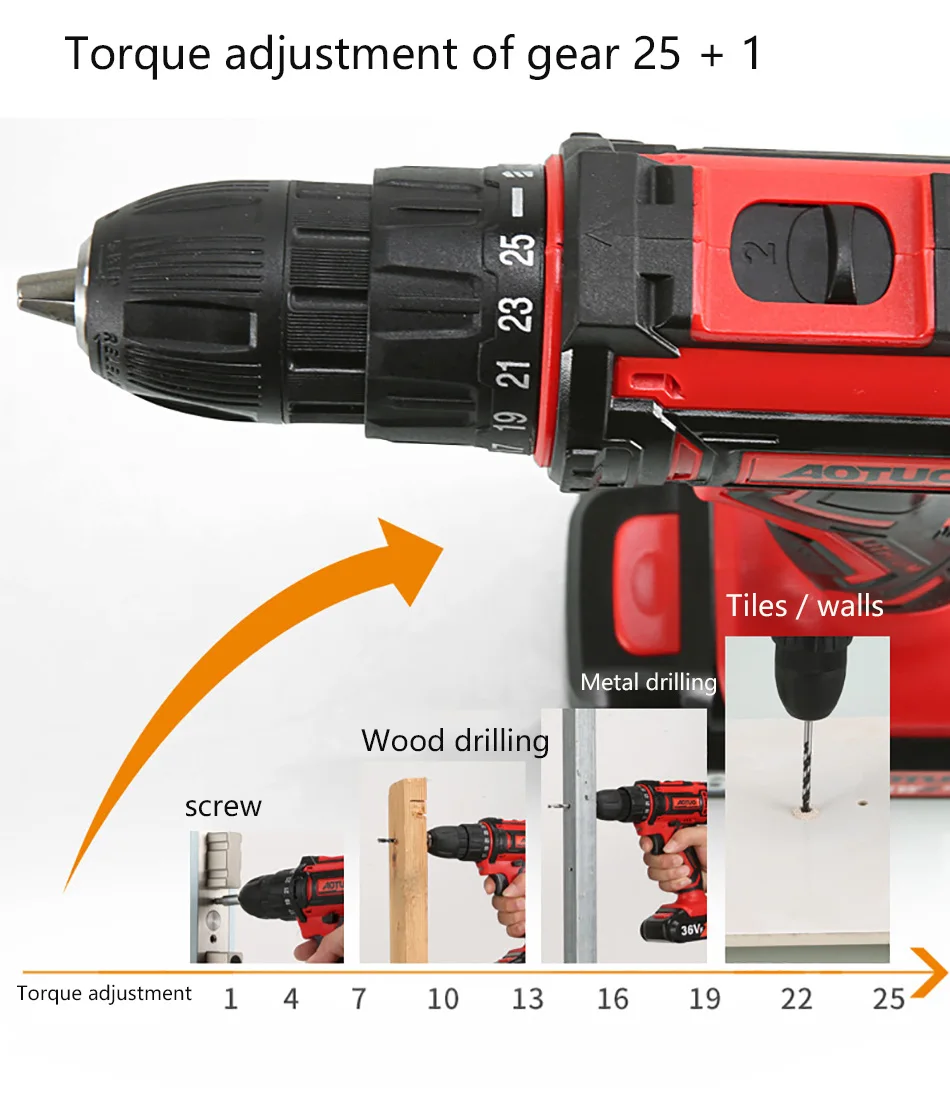 12 18 20V Electric Screwdriver Lithium Drill Mini Cordless Wireless Power Driver DC High Capacity Battery