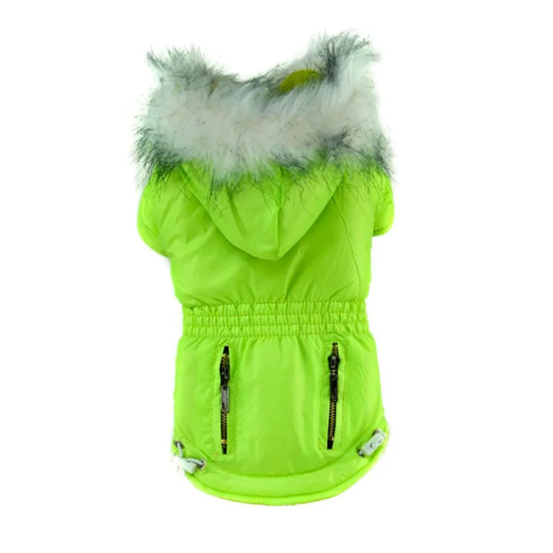 Winter Warm Jacket with Harness Puppy Pet Clothes Dog Cloth Vest Winter Clothing