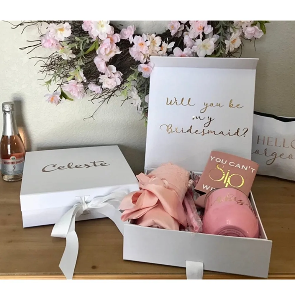 

personalized Bridesmaid Proposal Box, Maid of Honor Proposal, Junior Bridesmaid Gift Box, Custom Proposal Box; Flower Girl boxes