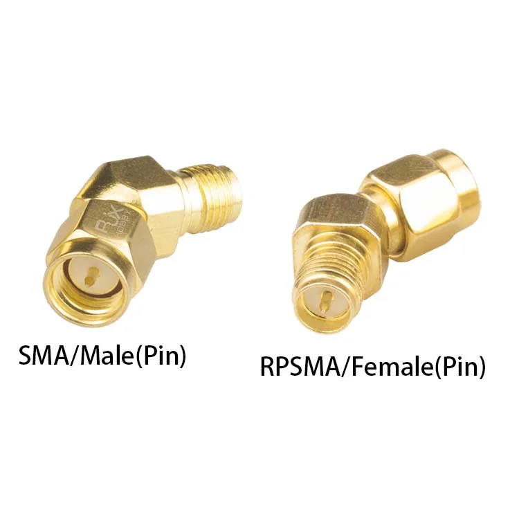 2pcs Copper SMA RP-SMA Male Female Elbow adapter 90 135 degree oblique angle SMA-JKW FPV goggle video receiver Fatshark Skyzone